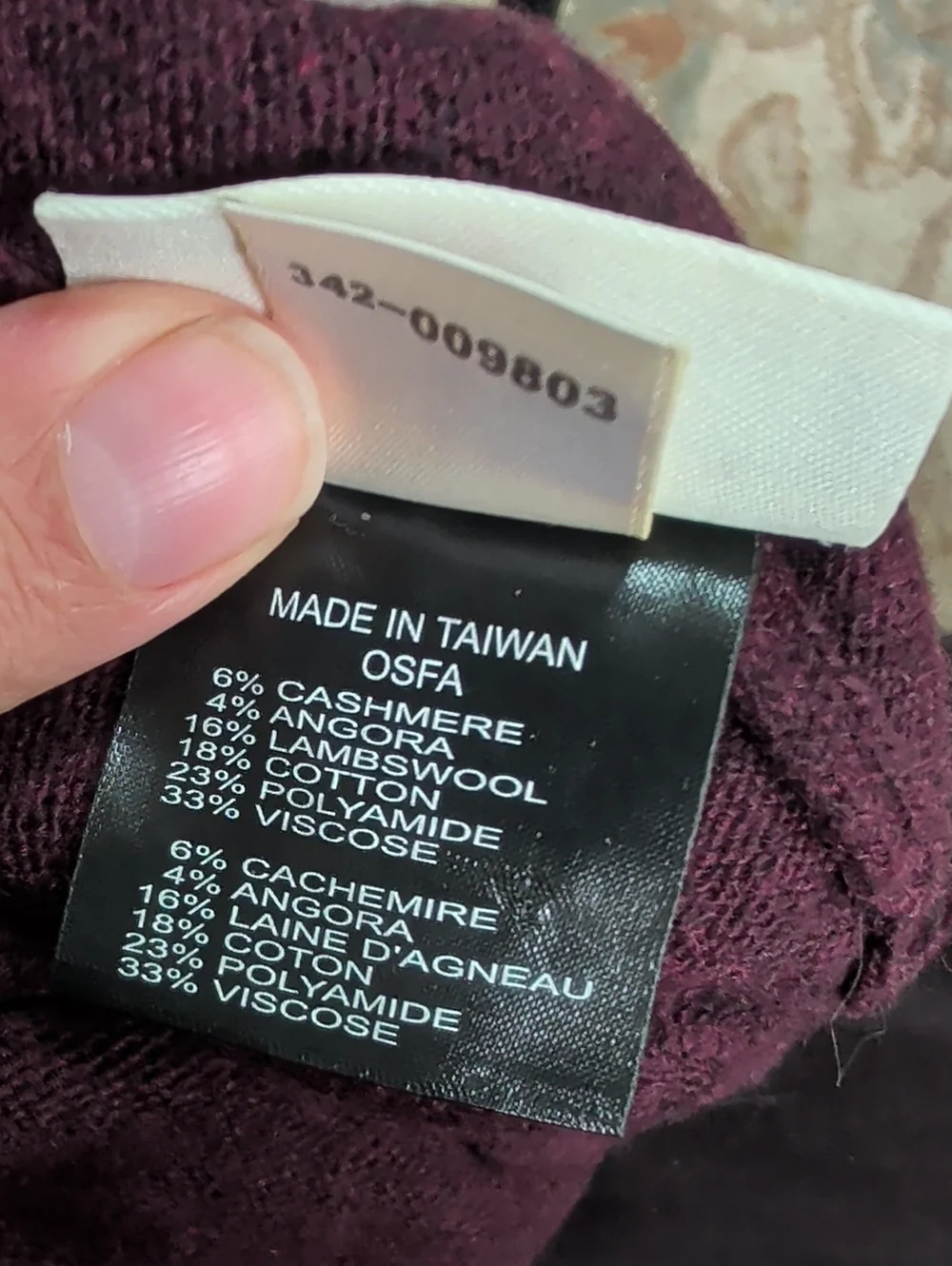 True Religion Maroon Knit Slouch Beanie